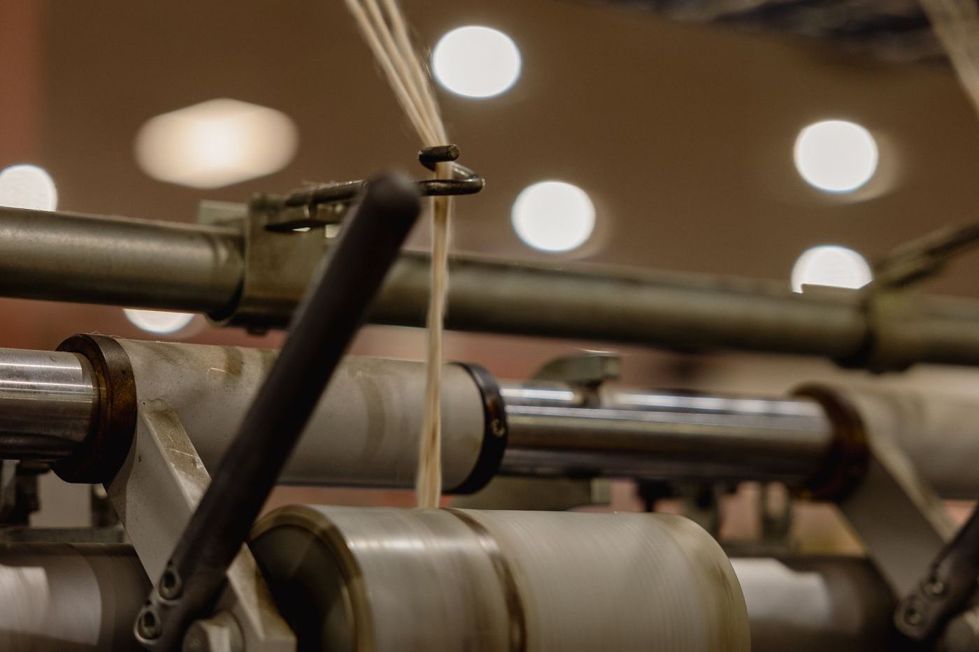 Yarn on the winding machine